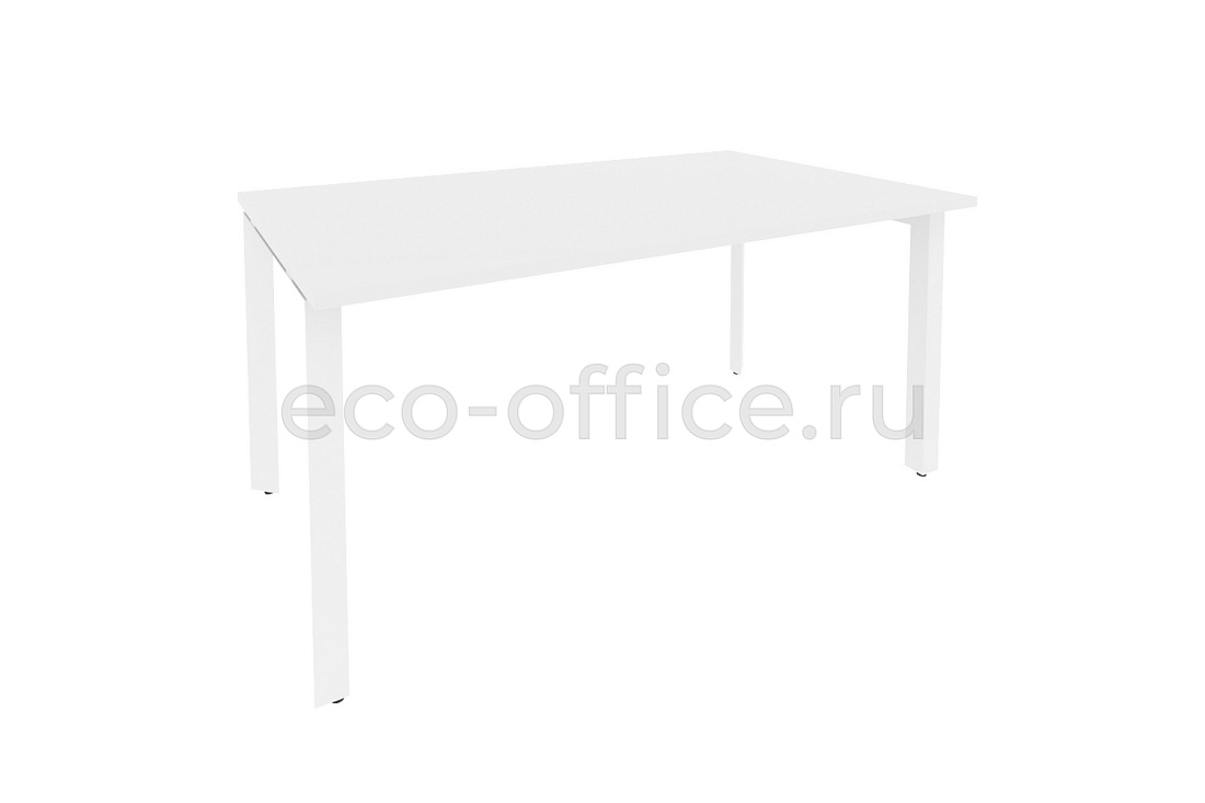 Стол переговорный (1 столешница) ONIX O.MP-PRG-1.4 Белый Бриллиант / Белый металл  купить в Москве