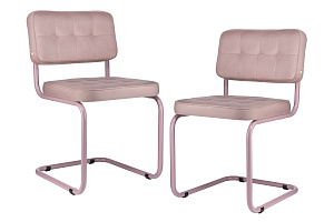 Комплект конференц-кресел ECO-CHAIR COLOMBO Comfort CLM-05 Розовый велюр / Фиолетовая пастель металл фото