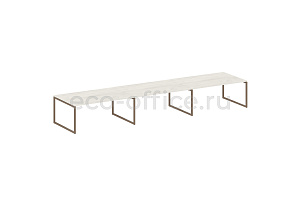 Стол переговорный (3 столешницы) METAL SYSTEM QUATTRO 4x4 40БО.ПРГ-3.5 Дуб Наварра / Мокко металл фото