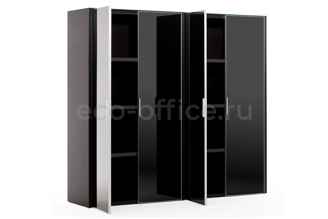 Шкаф для бумаг 4 двери GALA LIB4/899 +2*LIBW/899 BLACK GLASS  стоимость