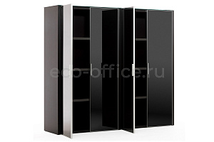 Шкаф для бумаг 4 двери GALA LIB4/899 +2*LIBW/899 BLACK GLASS фото