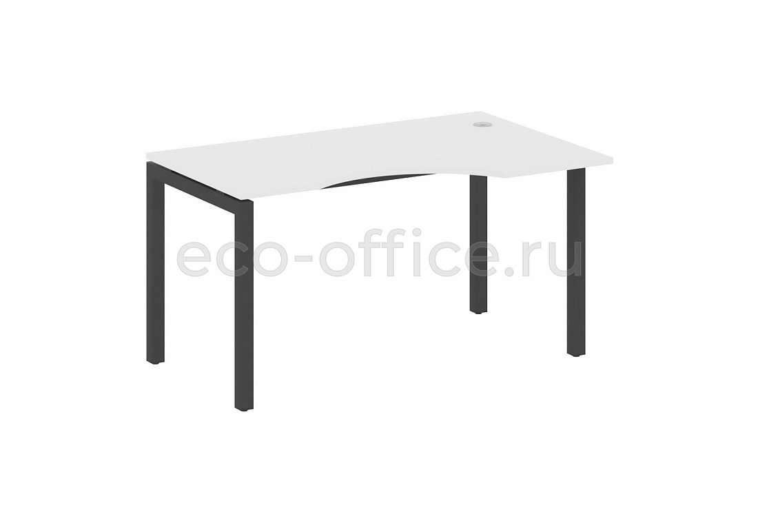 Стол криволинейный правый METAL SYSTEM QUATTRO 5x5 50БП.СА-2 Пр Белый / Антрацит металл купить в Москве