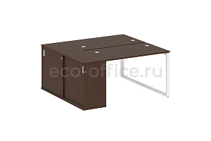 Рабочая станция с опорным шкафом-купе METAL SYSTEM STYLE БО.РС-СШК-1.2 Венге Цаво / Белый металл фото