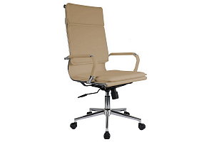 Кресло руководителя RV Chair HUGO 6003-1SE Светло-бежевая экокожа фото