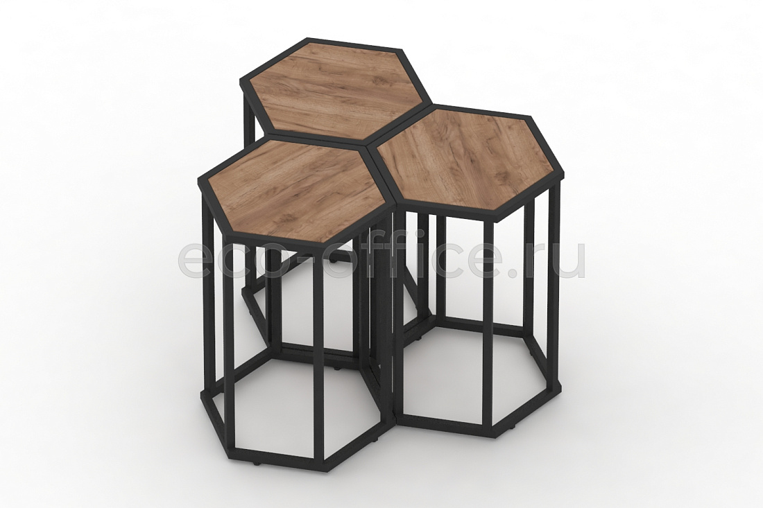 Стол журнальный HEX-600 Дуб Табак / Чёрный металл  стоимость
