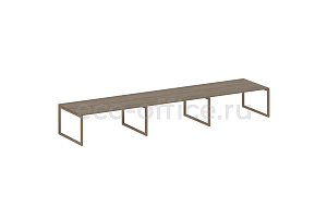 Стол переговорный (3 столешницы) METAL SYSTEM QUATTRO 5x5 50БО.ПРГ-3.5 Вяз Благородный / Мокко металл фото