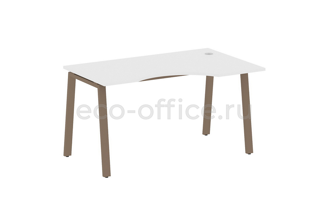 Стол криволинейный правый METAL SYSTEM STYLE БА.СА-2 (R) Белый / Мокко металл  стоимость