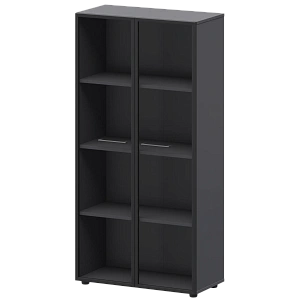 Шкаф высокий со стеклом в ал. рамке Protech СМШ48RS Графит фото