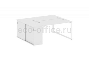 Рабочая станция с опорным шкафом-купе METAL SYSTEM STYLE БО.РС-СШК-1.3 Белый / Белый металл фото