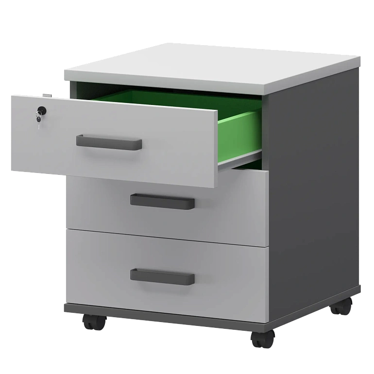 тумба подкатная protech смт-3п тип2 графит/белый фото