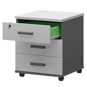 Тумба подкатная Protech СМТ-3П Тип2 Графит/Белый фото