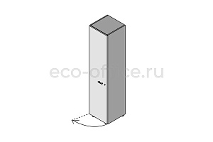 Шкаф высокий левосторонний (меламин) ELITE 174078 Light Poplar / Black фото