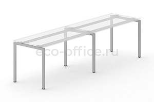 Металлокаркас на П-образных опорах 40x40 для рабочей станции 2000*720 Серый металл фото