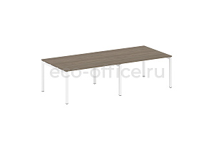 Стол переговорный (2 столешницы) METAL SYSTEM QUATTRO 5x5 50БП.ПРГ-2.3 Вяз Благородный / Белый металл фото