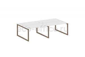 Рабочая станция на 4 рабочих места METAL SYSTEM QUATTRO 5x5 50БО.СМ-4.3 Белый / Мокко металл фото