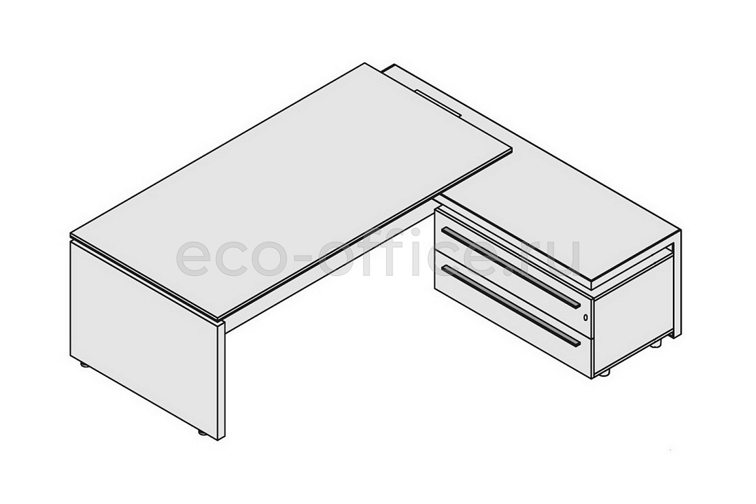 Стол руководителя с правой приставкой (с top access) E.O.S. 118214 Light Poplar (Cod.64)  стоимость