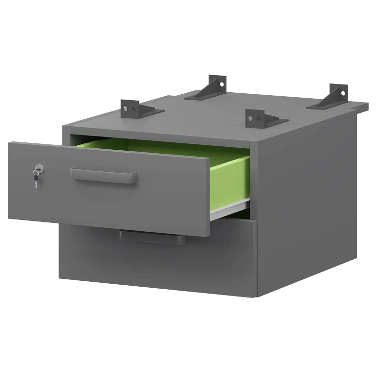 тумба подвесная для столов на м/каркасе гл.730 мм protech смт-2пд.73 графит фото