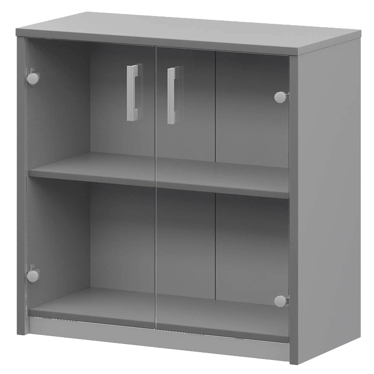 стеллаж низкий с прозрачным стеклом protech а-302/а-стл302пр серый фото