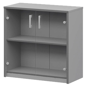 Стеллаж низкий с прозрачным стеклом Protech А-302/А-стл302пр Серый фото