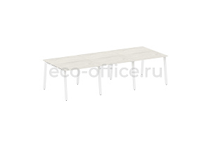 Стол переговорный (3 столешницы) METAL SYSTEM STYLE БА.ПРГ-3.1 Дуб Наварра / Белый металл фото