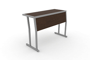 Стол учебный двухместный c царгой DESK DK-1100SP Венге Цаво / Серый металл фото