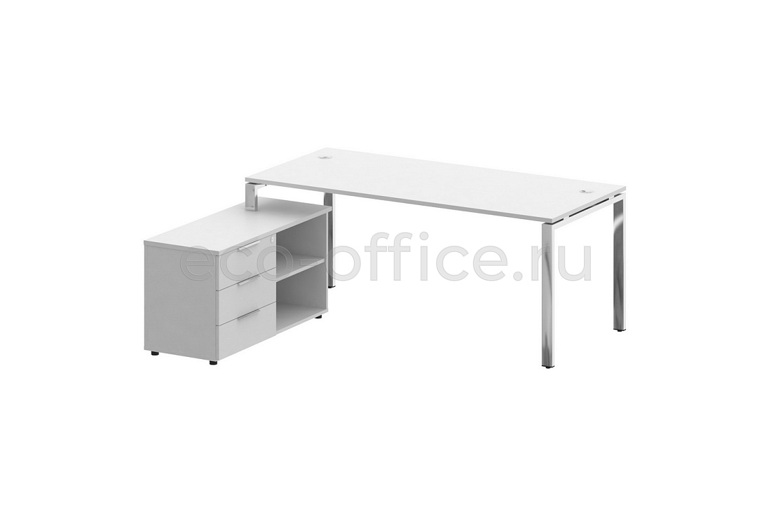 Стол руководителя с опорной тумбой METAL SYSTEM DIRECT БГ.СРТ-5.8 (L) Белый  стоимость