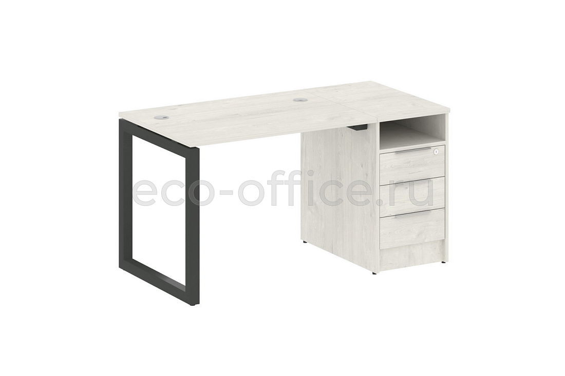 Рабочая станция с опорной тумбой METAL SYSTEM QUATTRO 5x5 50БО.РС-СТП-1.1 Дуб Наварра / Антрацит металл   стоимость