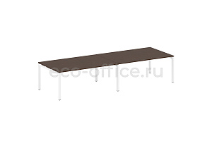 Стол переговорный (2 столешницы) METAL SYSTEM QUATTRO 5x5 50БП.ПРГ-2.5 Венге Цаво / Белый металл фото