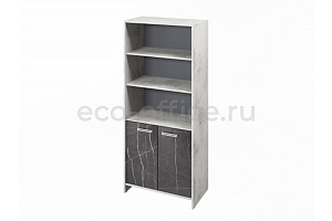 Шкаф для документов FESTUS FI-672.G Хромикс Белый / Камень Пьетра Гриджиа черный фото