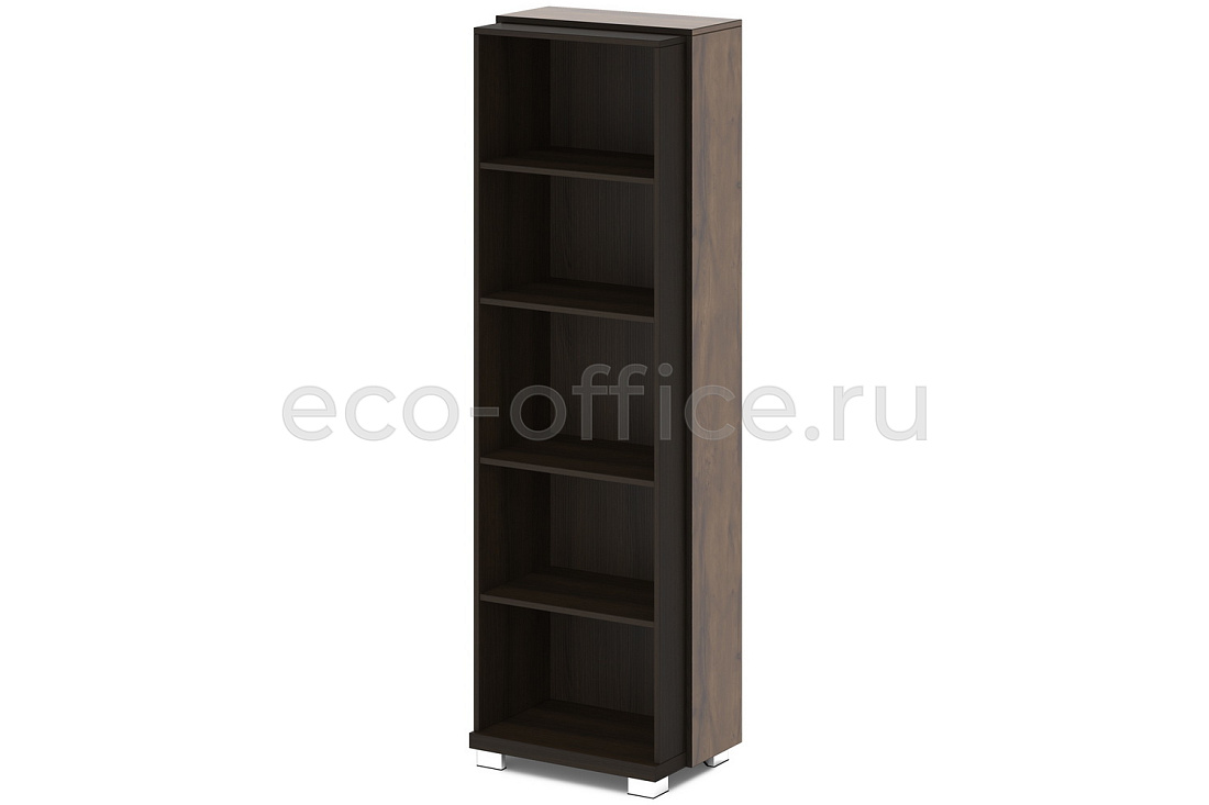 Стеллаж высокий отдельностоящий GRACE L-57 Дуб Линдберг тёмный / Tasso Nero  стоимость