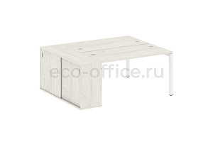 Рабочая станция с опорным шкафом-купе METAL SYSTEM QUATTRO 5X5 50БП.РС-СШК-1.3 Дуб Наварра / Белый металл фото