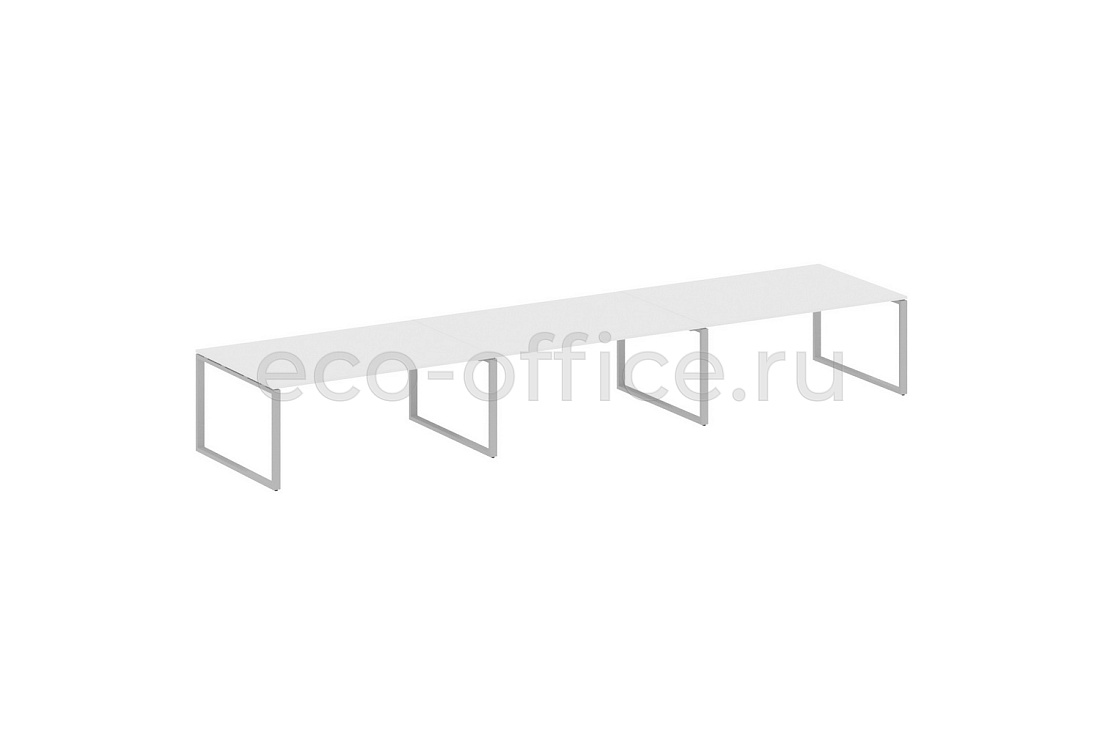 Стол переговорный (3 столешницы) METAL SYSTEM STYLE БО.ПРГ-3.5 Белый / Серый металл  стоимость