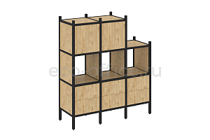 Комплект наборного стеллажа LOFT VR.L-15 Тиквуд Светлый / Чёрный металл фото
