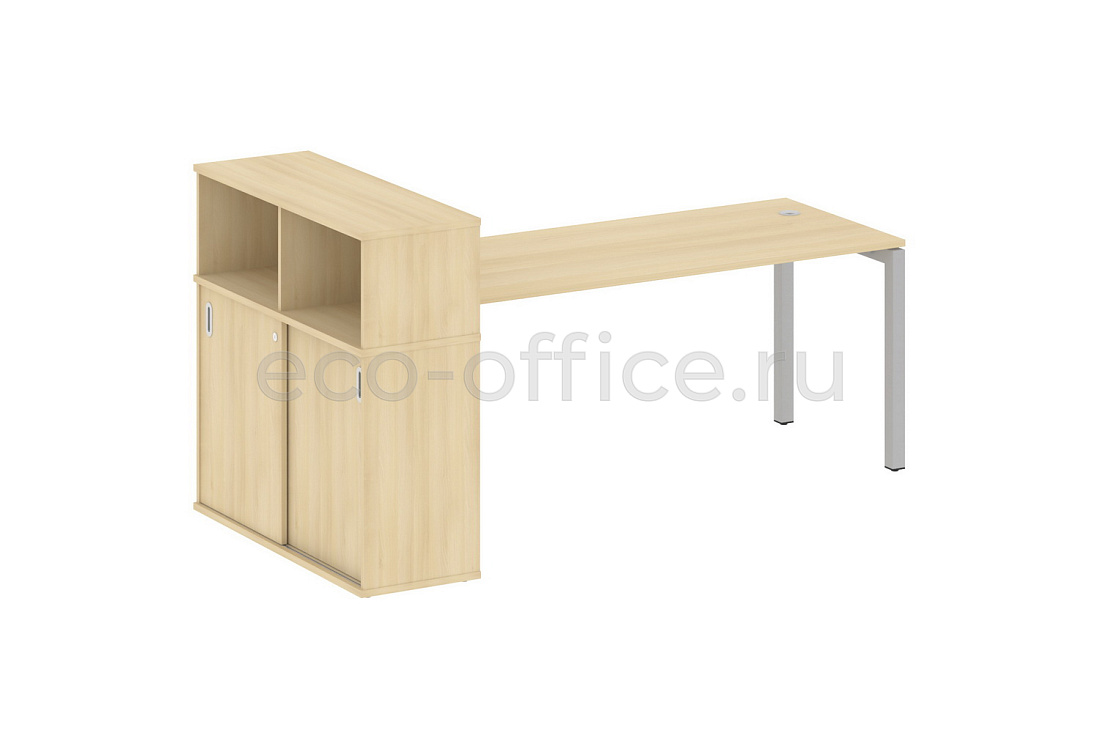 Стол письменный с опорным шкафом-купе METAL SYSTEM QUATTRO 5x5 50БП.РС-СШК-3.5 Акация Лорка / Серый металл купить в Москве