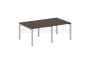 Стол переговорный (2 столешницы) METAL SYSTEM QUATTRO 5x5 50БП.ПРГ-2.1 Венге Цаво / Серый металл фото