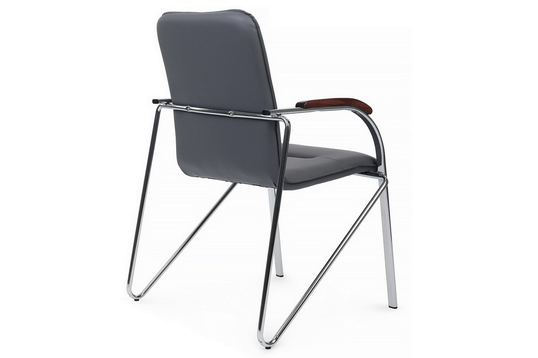 конференц-кресло rv chair самба на гальванических опорах smb-02h серая экокожа фото