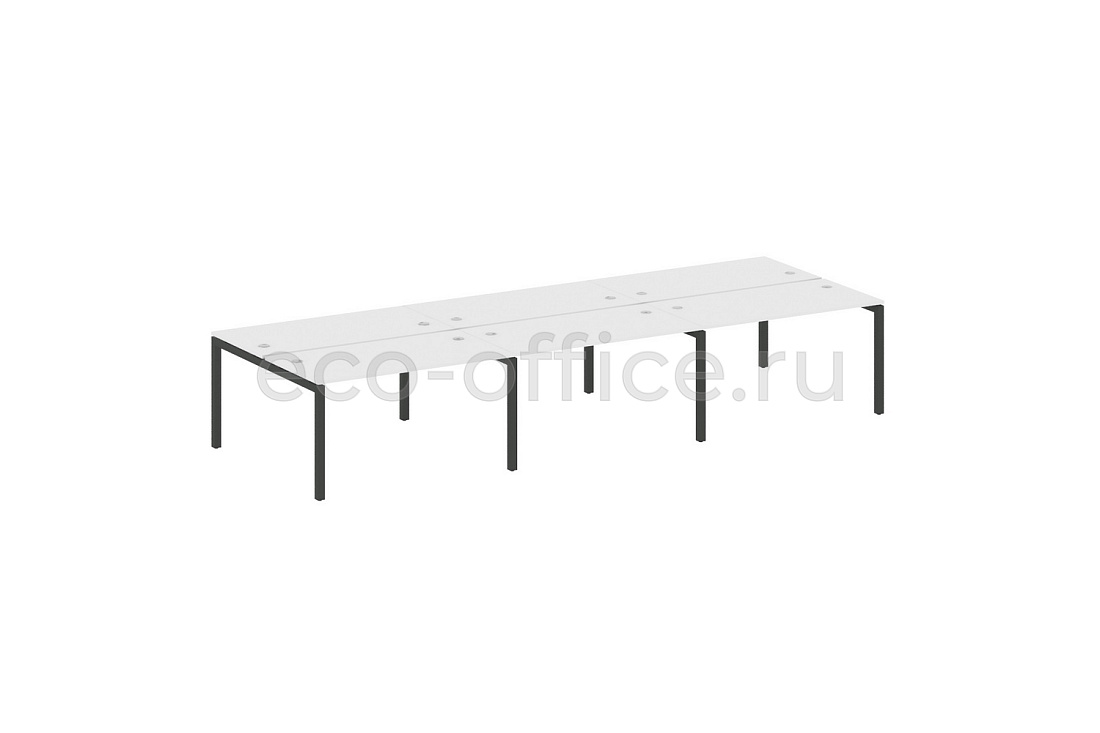 Рабочая станция на 6 рабочих мест METAL SYSTEM QUATTRO 5x5 50БП.СМ-6.3 Белый / Антрацит металл  стоимость