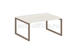 Стол переговорный (1 столешница) METAL SYSTEM QUATTRO 5x5 50БО.ПРГ-1.4 Дуб Наварра / Мокко металл фото