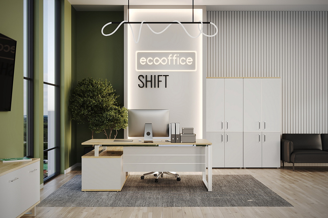 Кабинет руководителя SHIFT Тиквуд Светлый / Белый Бриллиант  стоимость