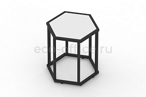 Стол журнальный HEX-450 Белый / Чёрный металл фото