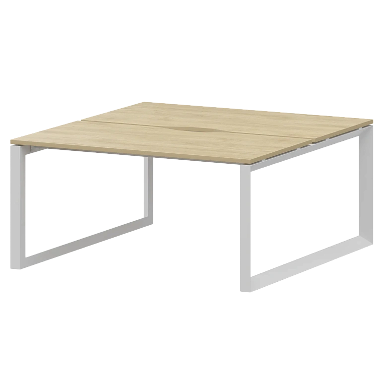 бенч двойной на 2 рабочих места на металлокаркасе protech нтмп.о.б2-140 баттл рок/белый фото