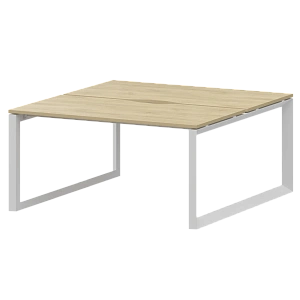 Бенч двойной на 2 рабочих места на металлокаркасе Protech НТМП.О.Б2-140 Баттл Рок/Белый фото