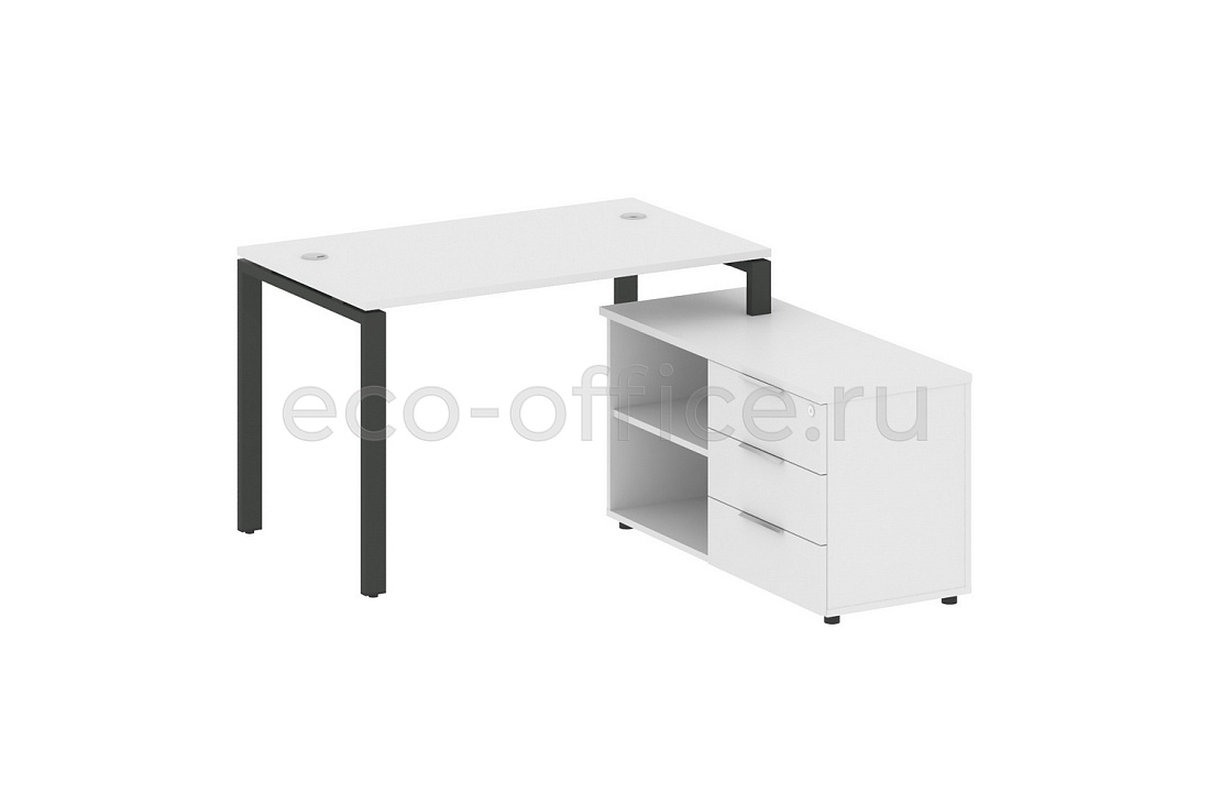 Рабочая станция с опорной тумбой METAL SYSTEM STYLE БП.РС-СТС-2.2 (R) Белый / Антрацит металл  стоимость