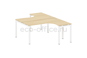 Рабочая станция криволинейная METAL SYSTEM QUATTRO 5x5 50БП.РАС-СА-2.4 Акация Лорка / Белый металл фото