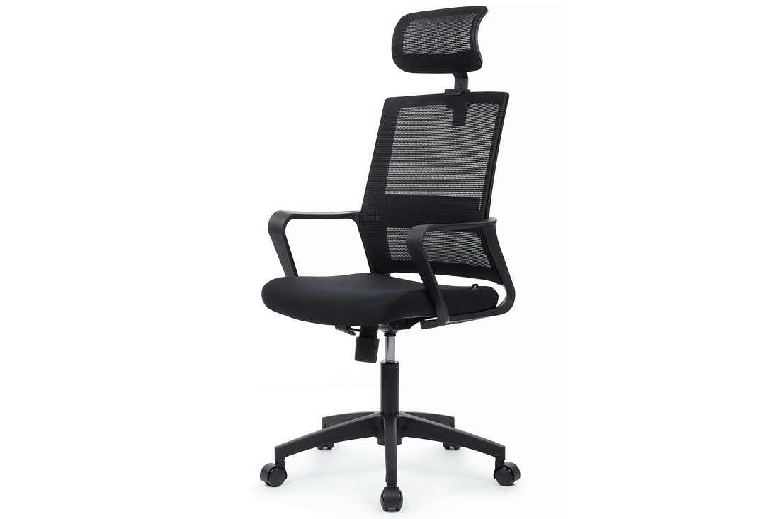 кресло rv chair mint p1029hbe чёрная сетка / чёрная ткань фото