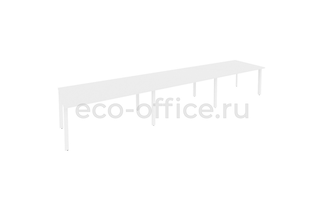 Стол переговорный (3 столешницы) ONIX O.MP-PRG-3.4 Белый Бриллиант / Белый металл  купить в Москве