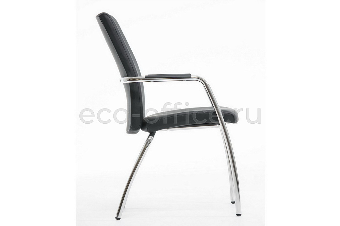 Конференц-кресло Profoffice WELL SEAT на 4 опорах Чёрная экокожа  стоимость