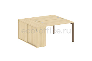 Рабочая станция с опорным шкафом-купе METAL SYSTEM QUATTRO 5X5 50БП.РС-СШК-1.2 Акация Лорка / Мокко металл фото