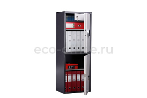 Шкаф бухгалтерский AIKO SL-125/2T EL Графит (RAL 7024) / Светло-серый (RAL 7038) фото