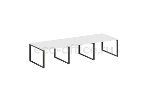 Стол переговорный (3 столешницы) METAL SYSTEM STYLE БО.ПРГ-3.2 Белый / Антрацит металл фото